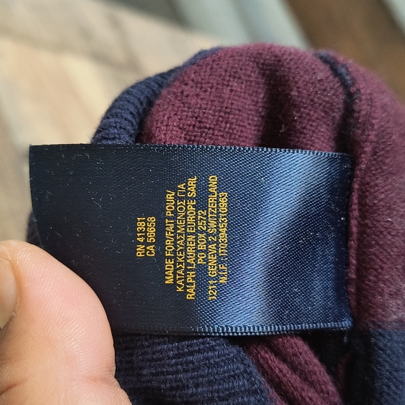 Polo Ralph Lauren 100% Wool Rugby Striped Crew Neck Sweater Med 10-12 Boys - Picture 12 of 16